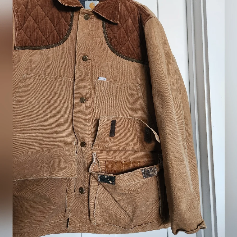 Carhartt Vintage Shooting Jacket Men L Corduroy Hunting Patches Blanket Lined - Picture 4 of 14